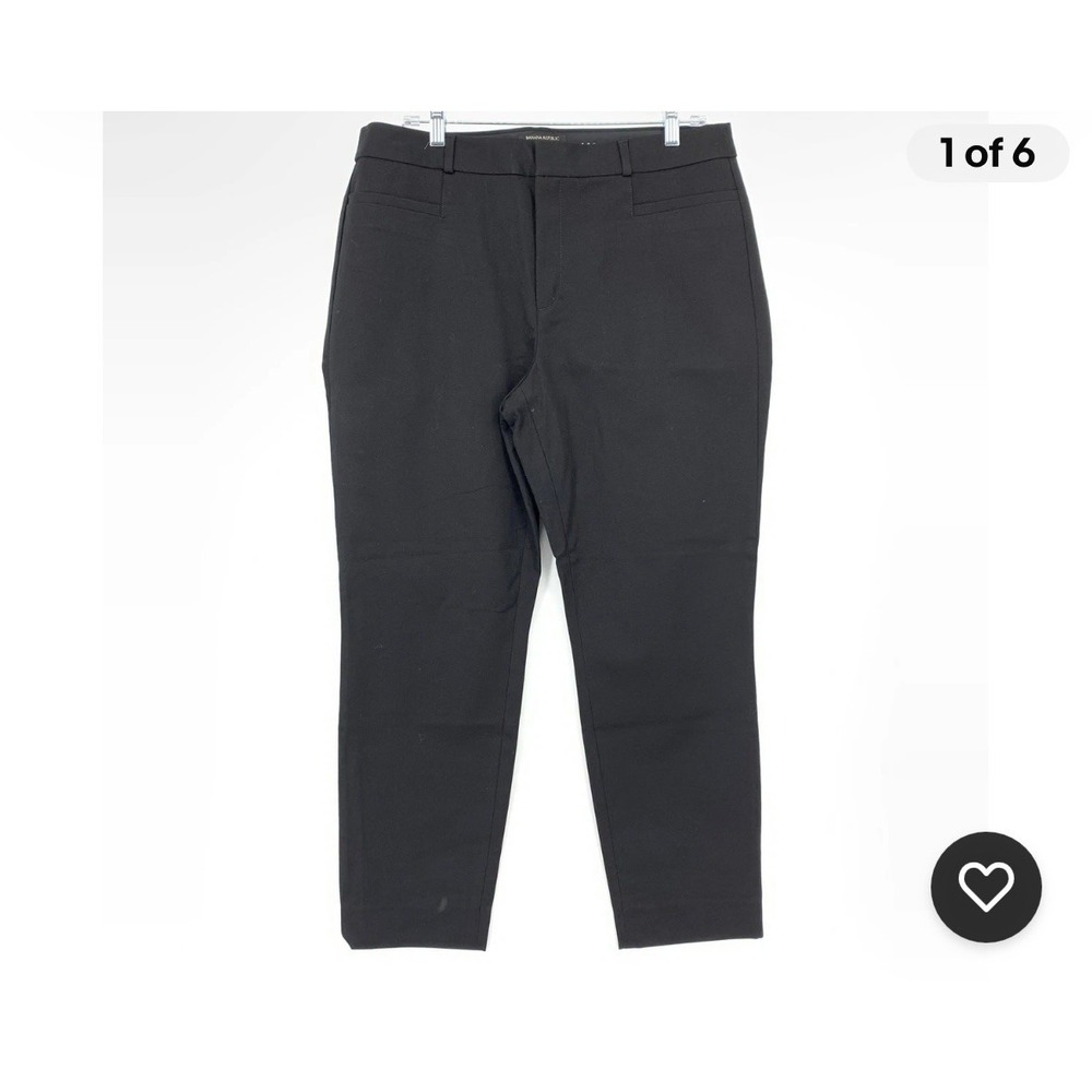 Banana Republic Sloan Dress Pants Womens Size 14 Black Cropped Tapered Leg - Picture 3 of 5
